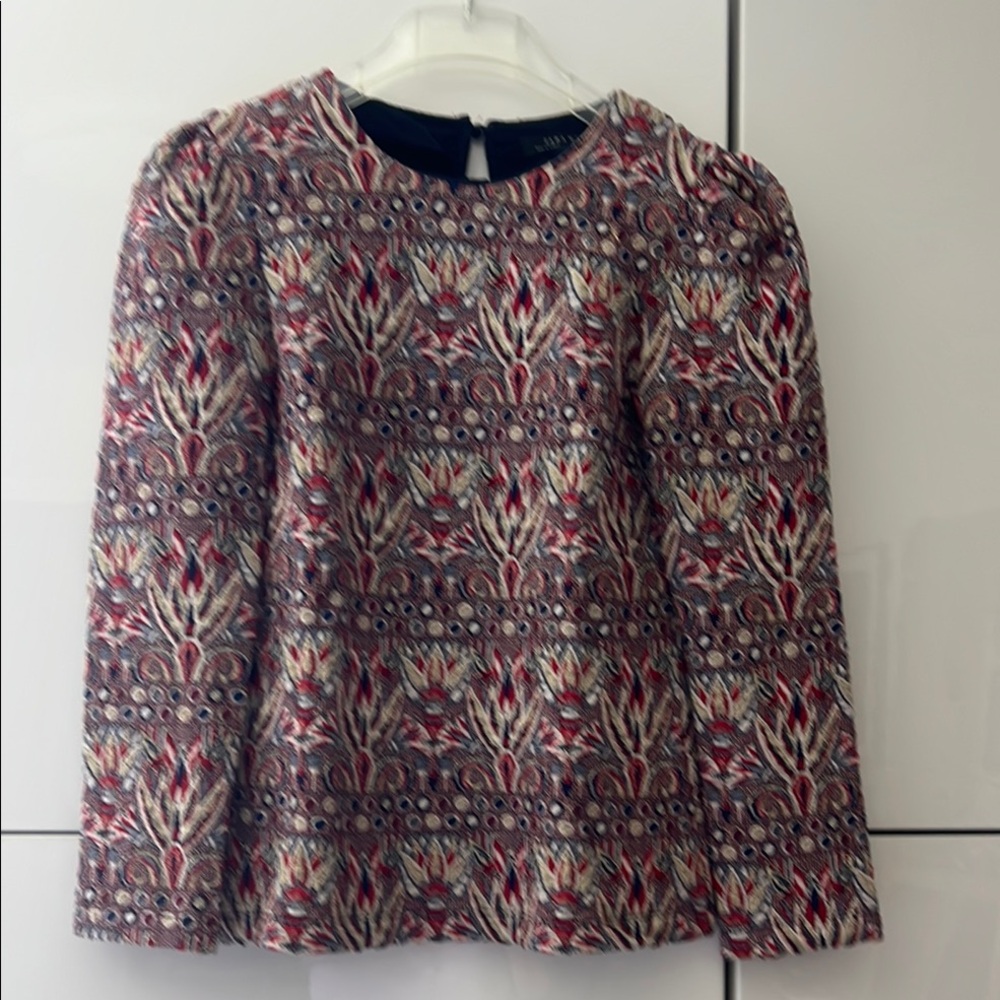 Zara Multicolor Paisley Long Sleeve Blouse